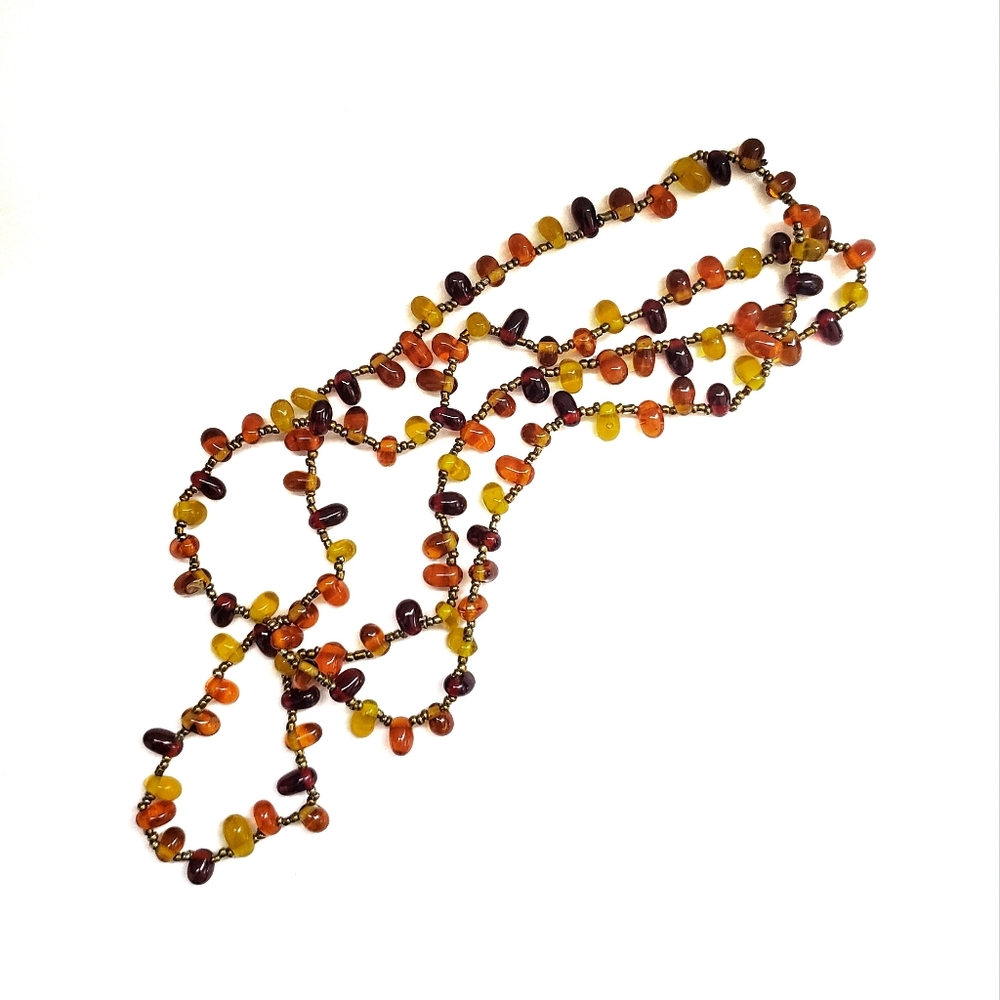 Vintage Glass Jelly bean necklace